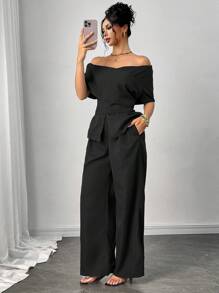 Modelyn Women Two Pieces Outfits For Daily Wear - Black - View 5