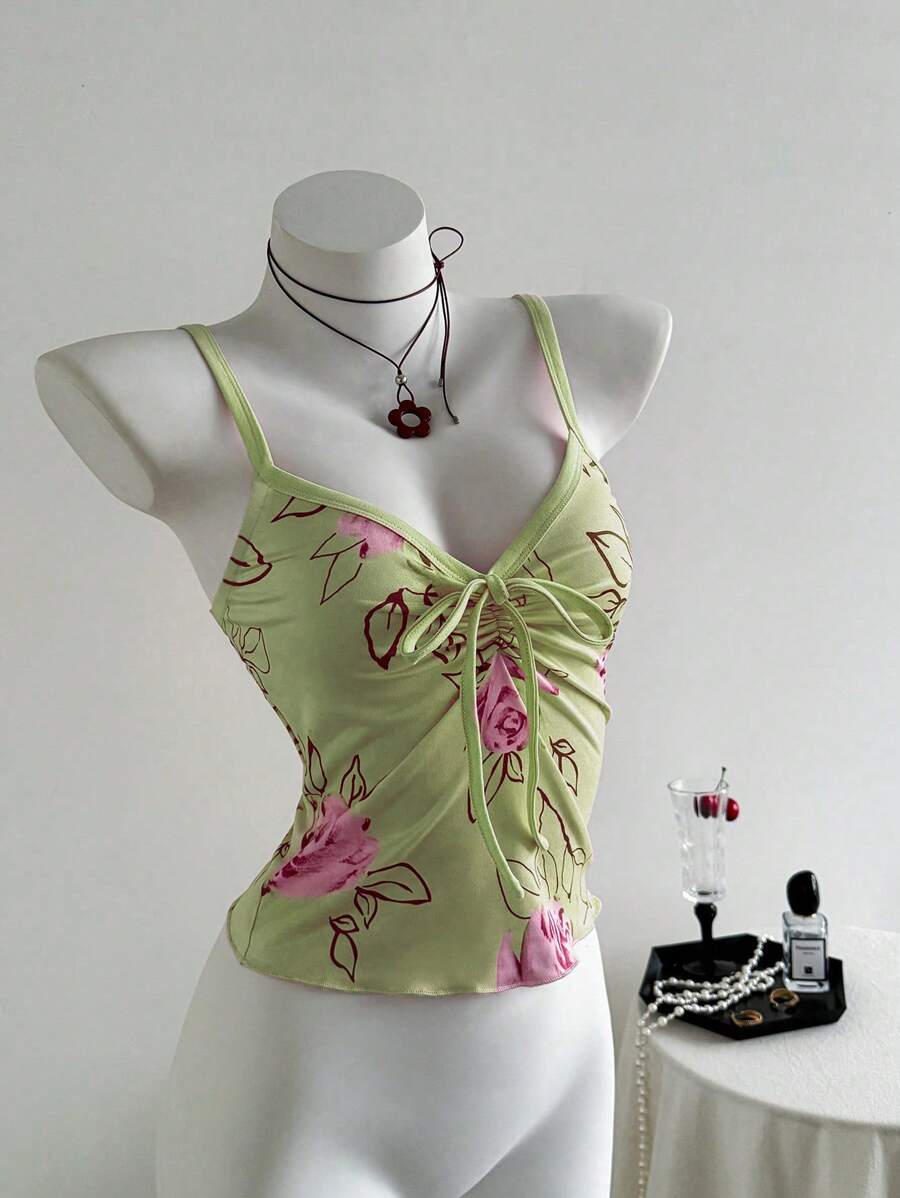 Elamini 纯甜美蝴蝶结芭蕾风格修身女式背心 - 彩色 - 查看 1