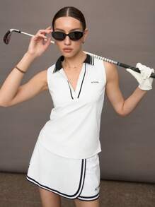 Activina Activina Camisa polo deportiva sin mangas para mujer, de moda para el verano
