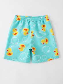 印有卡通圖形的少年泳裝短褲