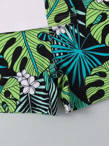 Tween Boys Summer Tropical Swimwear, Random Print Swim Trunks - Multicolor - View 4