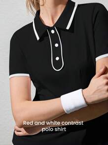 CourtClass 撞色镶边夏季短袖休闲运动 Polo 衫