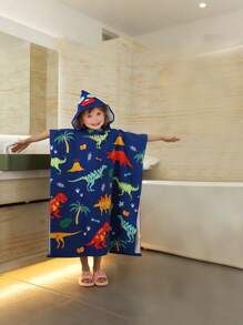 Poncho-Handtuch mit Haifisch-Kapuze für Jungen & Mädchen im Alter von 7-12 Jahren - super weich, saugfähig Strand- und Pool-Handtuch mit Kapuze Badezimmer Dekoration Sommer