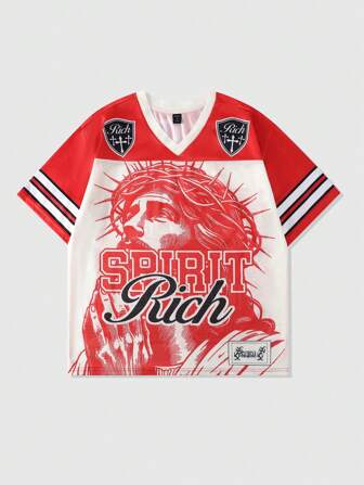 Prep Camiseta deportiva de manga corta con parche de malla para hombre, jersey atlético