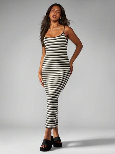 grey striped bodycon dress Modal Short-Sleeve Bodycon Mini Dress in Blue Yellow Stripe - XS main image 0