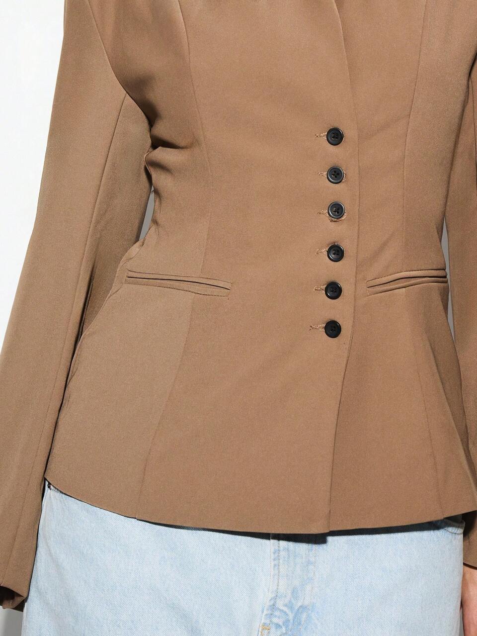 KIZN Designer Tailored Button Front Blazer