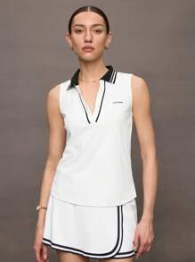 Activina Activina Camisa polo deportiva sin mangas para mujer, de moda para el verano