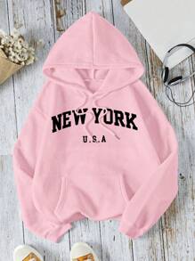 INAWLY Women's Oversized Drop Shoulder Hooded Sweatshirt, Fashionable For Summer Graduation,Back To School,Graduation,Teacher,Fall Pink Hoodie, Christmas