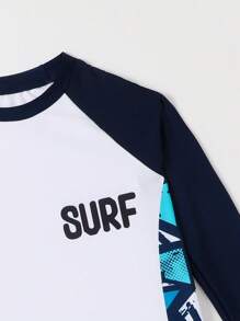 Traje De Baño Para Niño Con Estampado De Geo Para La Playa