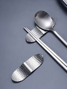 304不锈钢筷子架，日式不锈钢筷子架，创意不锈钢筷子架，可重复使用不粘筷子架勺叉餐具架，厨房小工具，厨房小工具 - 銀色 - 查看 2