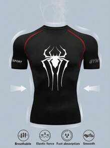 Manfinity Sport Corelite Men's Simple Print Short Sleeve Sports T-Shirt & Tank Top Set Workout Clothes Running Tees & Tanks