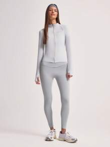Musera Sport 高腰修身运动紧身裤，适合健身房锻炼 - 灰色 - 查看 1
