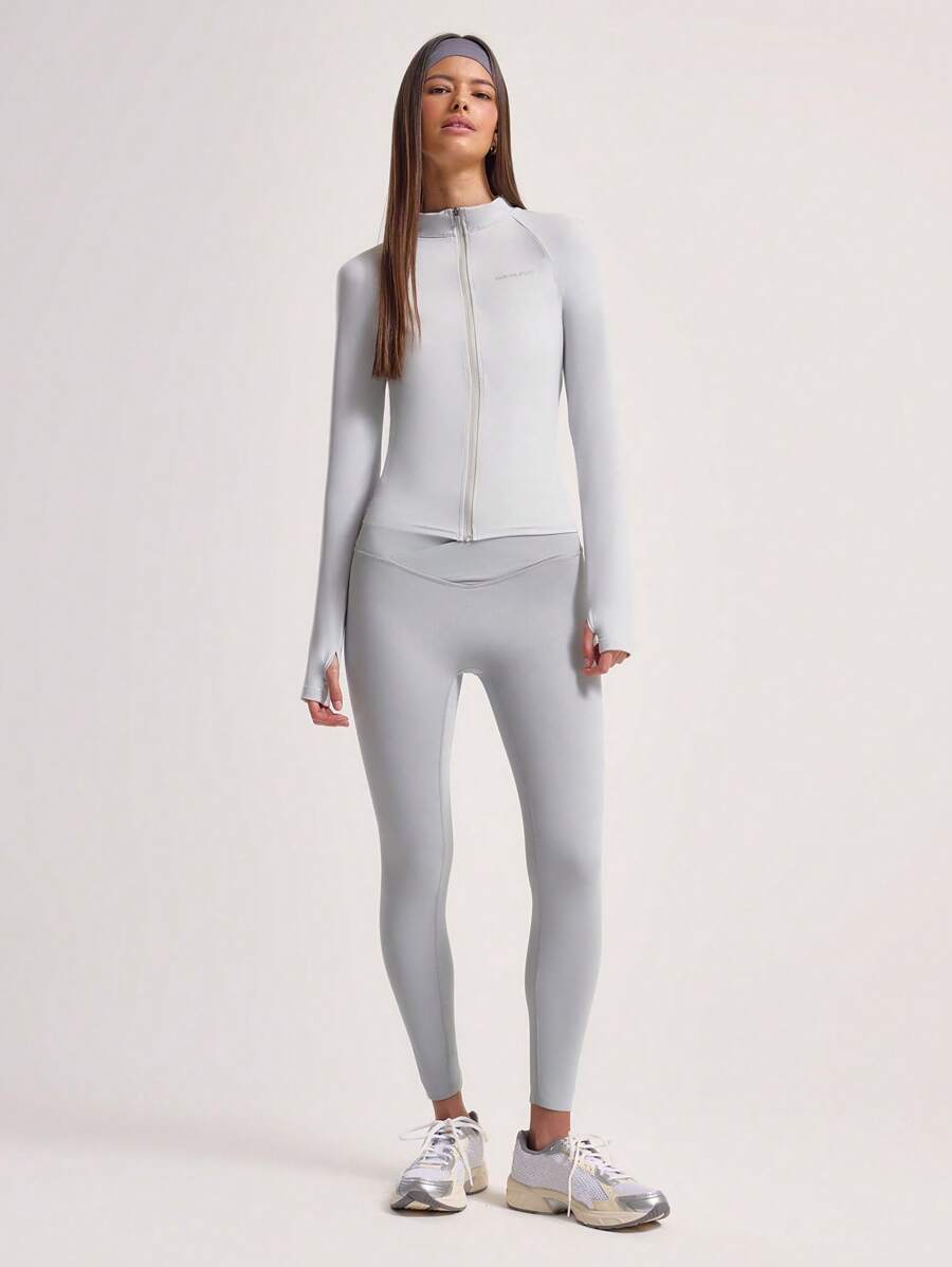Musera Sport 高腰修身运动紧身裤,适合健身房锻炼 - 灰色 - 查看 1