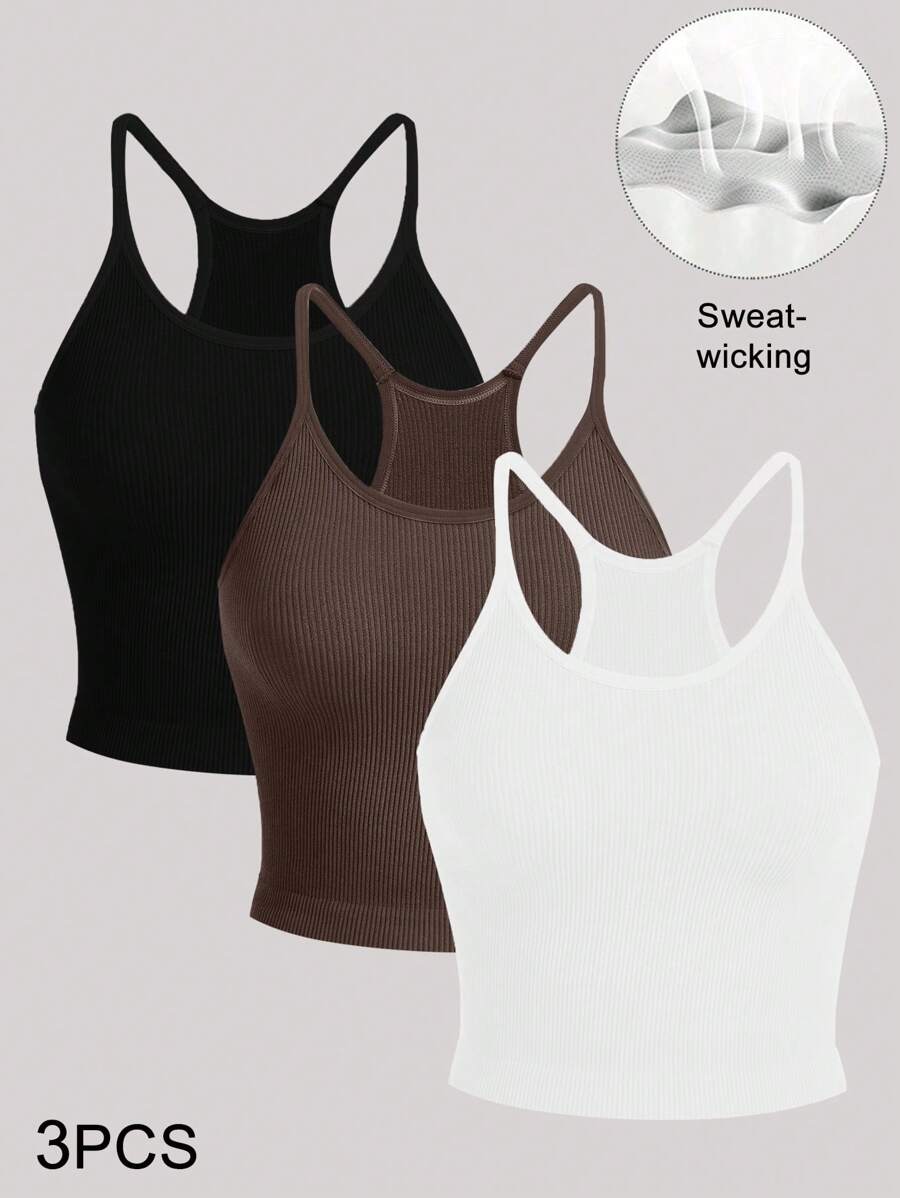 Easithlete Áo ba lỗ thể thao họa tiết chữ không có áo ba lỗ Braworkout - Nhiều màu - Xem 1