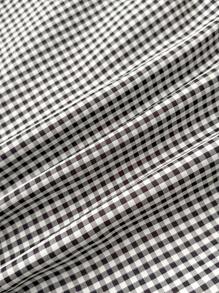 SHEIN TEENGIRL 黑白复古格子荷叶边A字上衣，休闲学院风 - 黑與白 - 查看 9