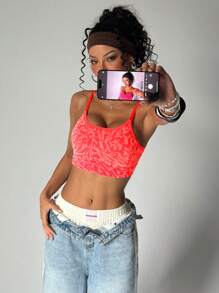 Easithlete Women's Seamless Leopard Print Sports Bra - Multicolor - View 1