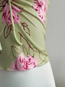 Elamini 纯甜美蝴蝶结芭蕾风格修身女式背心 - 彩色 - 查看 4