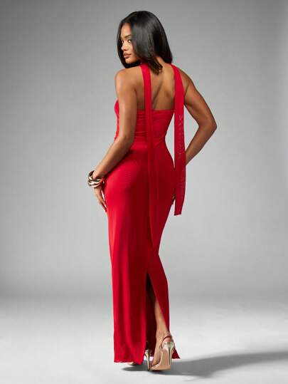 strapless open back dress Gizelle | Women's Strapless Midi Dress main image 1