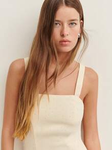 Nöista Beige High Neck A-Line Mini Dress
Classy Beige A-Line Mini Dress With High Neck Design, Perfect For Wedding Guest Attire, Formal Brunches, Or Sophisticated Spring Looks. - Apricot - View 3