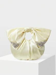 MOTF PREMIUM Bolso de mano con detalle de strass y fruncidos