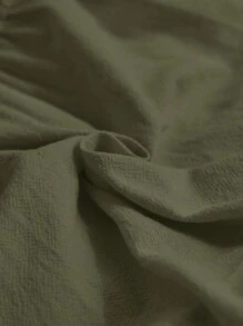 LanaWest 全棉女式花卉蕾丝拼接可调节肩带吊带裙 - 軍綠色 - 查看 6