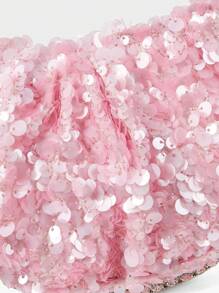 MOTF PREMIUM TOP HANDLE BAG WITH SEQUIN AND RHINESTONE DETAILS - Pink - View 7