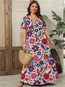 EMERY ROSE Đầm thường ngày in hoa cỡ lớn, phù hợp cho mùa hè - trắng - Xem 6