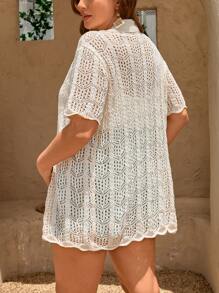 SHEIN Privé New Spring Plus Size Casual Loose Fashion Elegant Women Knitted Cardigan