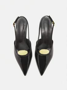 CUCCOO CURVES 时尚舒适低跟尖头宽跟高跟鞋，适合通勤、约会、派对等场合 - 黑色 - 查看 9