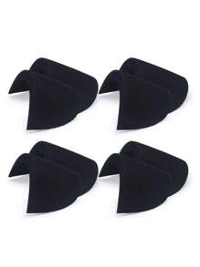 2/4 pares de hombreras negras con forro, almohadillas de espuma para coser en sacos, chaquetas, ropa, decoración de hombro en ángulo recto, talla grande tridimensional