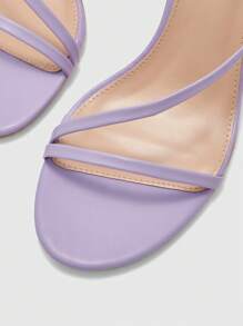 CUCCOO BIZCHIC Women's Light Purple Simple Strap Round Toe High Heel Sandals - Violet Purple - View 7