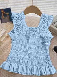 SHEIN Clasi Elegant 3D Bow Decor Camisole Top, Fashionable For Summer - Blue - View 2