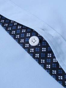 Calvornis Men's Casual Business Long Sleeve Shirt With Contrast Collar And Cuffs Men Fitted Shirts Men's Fashion Shirts, Fall - Baby Blue - View 8