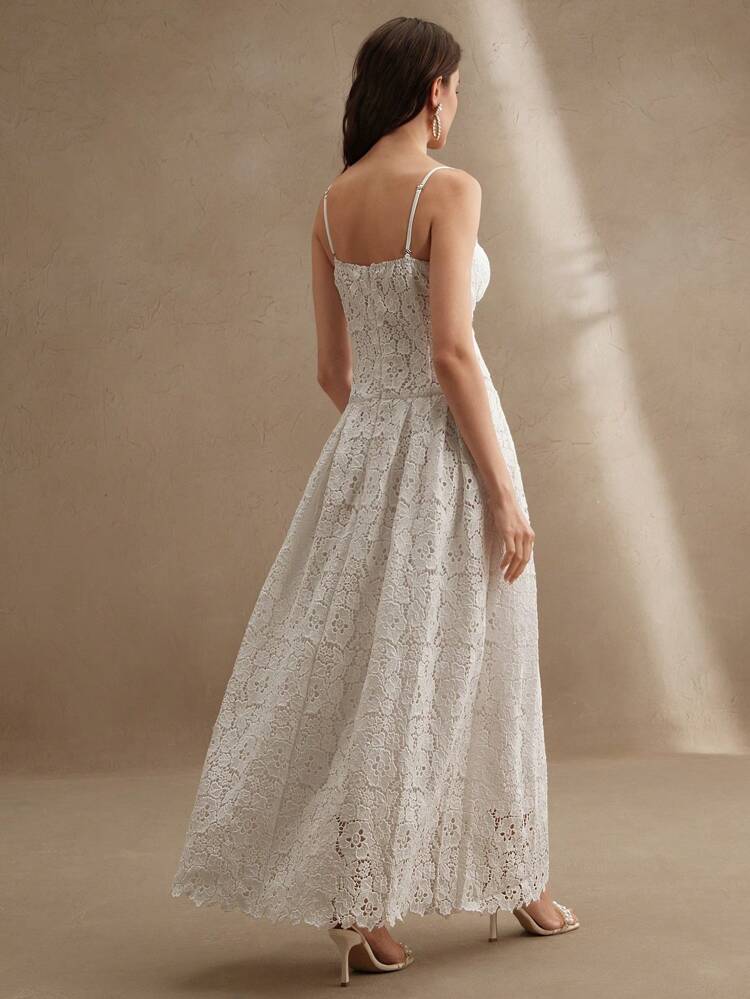 Elegant Perforated Textured Sleeveless Dress, Summer