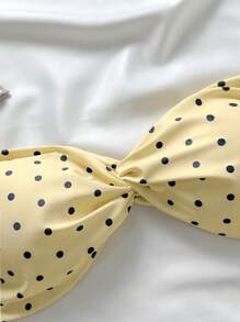 Elavelle Springbreak Women Polka Dot Random Print Spaghetti Strap Twist High Cut Sexy Bikini Set For Women Summer Beachwear