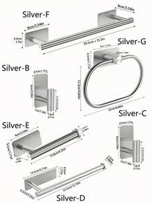 1 pieza Barra para toallas, portarrollos de papel higiénico, anillo para toallas de acero inoxidable, barra para almacenar, nuevo gancho de pared para el baño - Multicolor - Ver 9