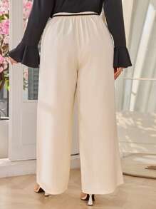 Modelyn Elegante, vielseitige Palazzo-Hose für Damen in Große Größen, ideal für den Berufsalltag - Aprikosenfarben - Übersicht 2