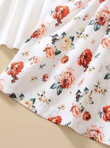 Young Girl 3pcs/Set Buy 1 Get 2 Free Mommy & Me Matching Ditsy Floral & Solid Color Vacation/Travel Dresses - Multicolor - View 7