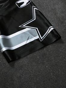 Manfinity EMRG Men's Summer Mesh Fabric Digital Print Short Sleeve Jersey T-Shirt - Black - View 6