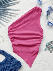 Soleia Damen asymmetrische Schulterfreie Lässig Bluse mit Saum, Sommer