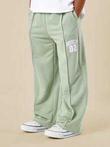 SUMWON 芝加哥运动风校服套装，大学运动休闲两件套，秋冬街头风，宽松校园青年休闲度假装。 - 綠色 - 查看 4