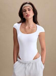 Eassivo Women's Simple Crew Neck Short Cap Sleeve Casual Romper, Spring/Summer