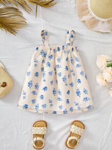Travachic KIDS Babygirl Mommy&Me Loose Floral Print Camisole Summer Vacation Dress - Multicolor - View 4
