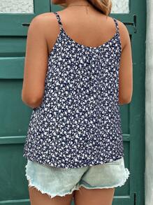 SHEIN Clasi Camisilla de tirantes estampada con flores en rosa para mujer de talla grande, de verano