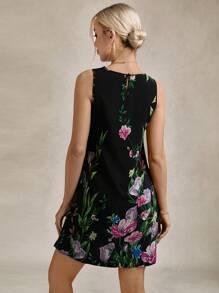SHEIN LUNE Floral Print Tank Dress