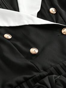 Modelyn Mono de verano elegante y plisado para mujer, intelectual, en color negro y blanco, para uso diario