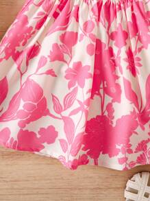 SHEIN Babygirl Lemon Print Suspender Top And Mini Skirt 2-Piece Suit, Cute Summer Holiday - Pink - View 4