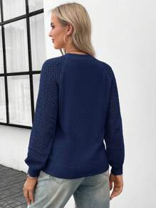 EMERY ROSE 女士纯色 V 领蝙蝠袖宽松休闲毛衣，春秋季