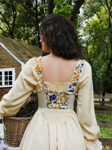 SHEIN 1件女士花卉提花无钢圈性感文胸 - 彩色 - 查看 2