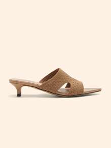 CUCCOO BASICS Sandalias de tacón de aguja de punta fina para mujer, diseño versátil - Marrón - Ver 11